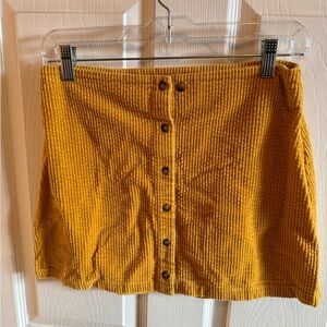 Kendall & Kylie Yellow Button-Front Mini Skirt